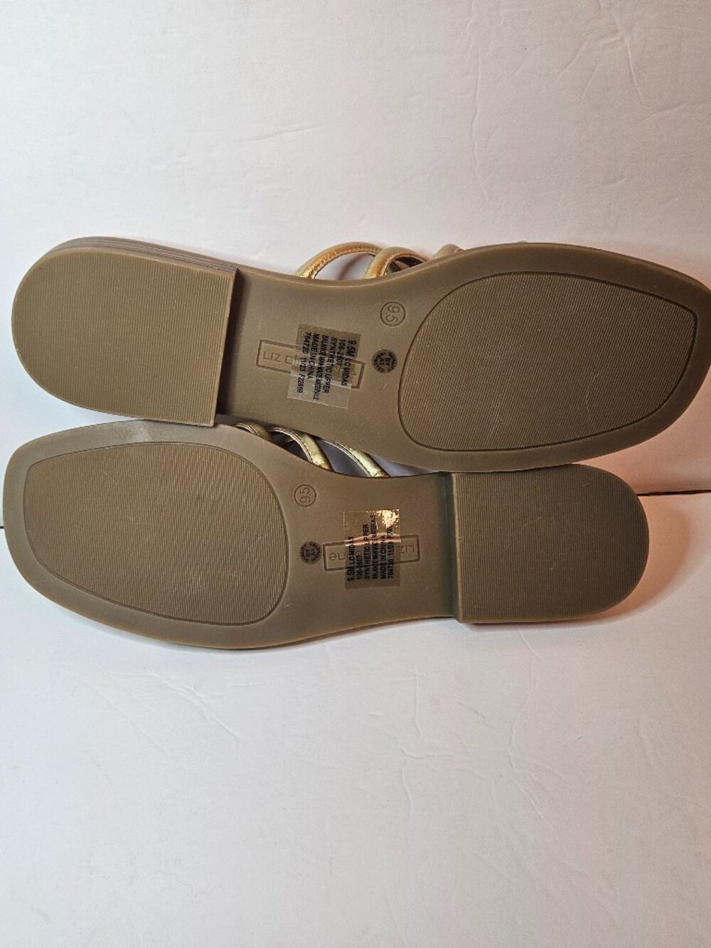 Liz Claiborne Gold Multi-Strap Slide Sandals Womens Size 9.5 - Picture 7 of 8